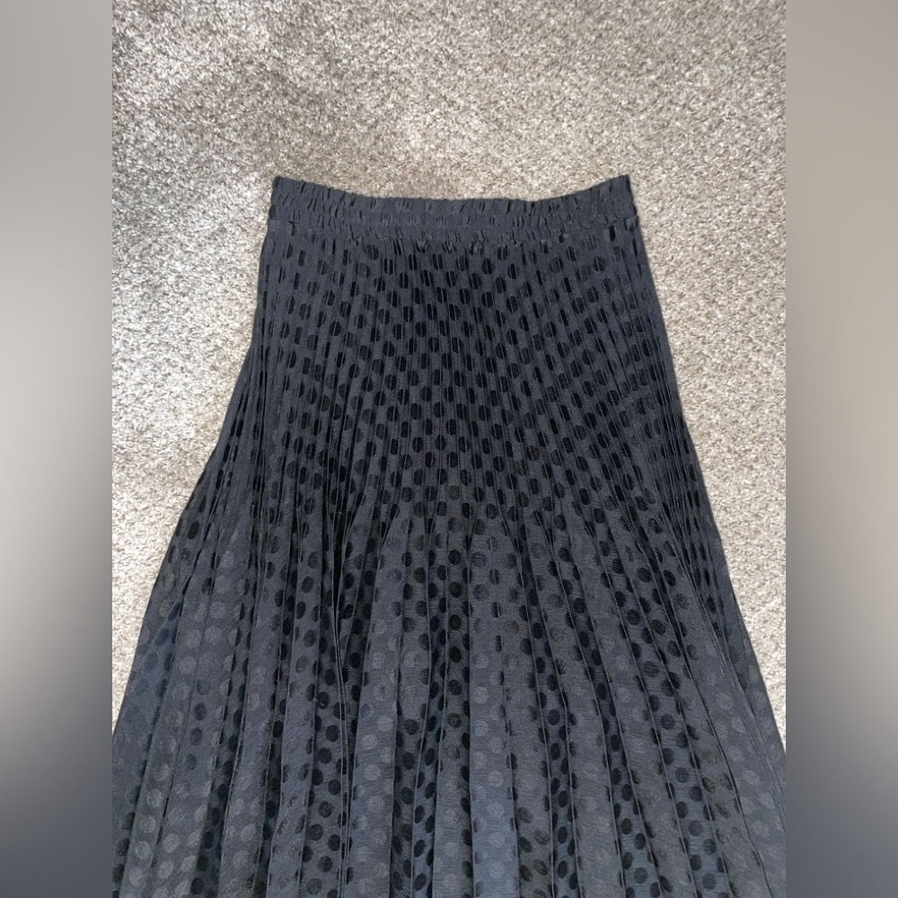 Max Studio Black Textured A-Line Skirt